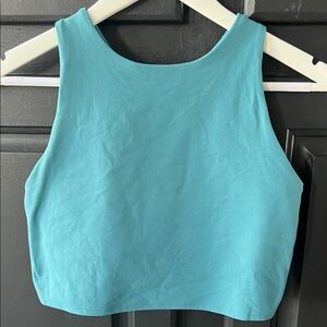 Athleta Medium Teal Consious Crop Bra Razorback